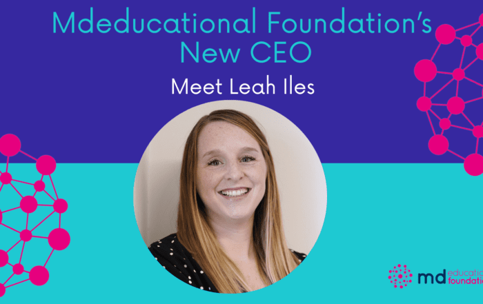 Smiling, Leah Iles the new CEO of Mdeducational