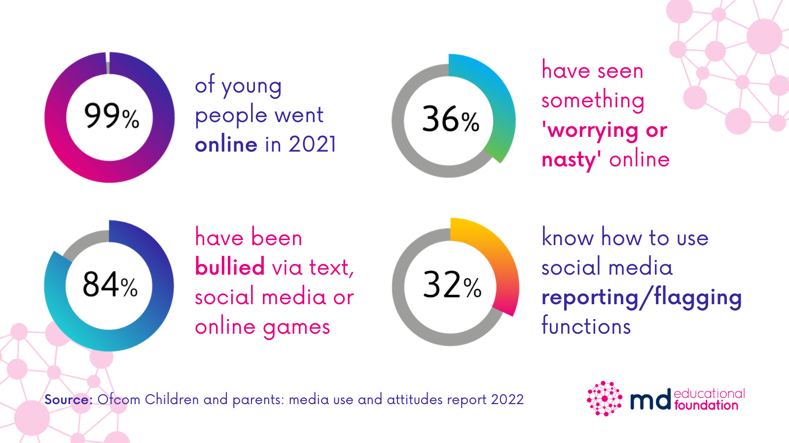 Statistics on young peoples online experience