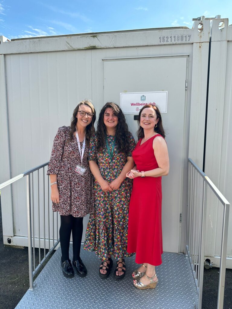 mdeducational foundation Senior Administrative Officer, Coleen McLaughlin with Wellbeing Lead and Mental Health Champion for NI at St Patrick's & St Brigid's launch event