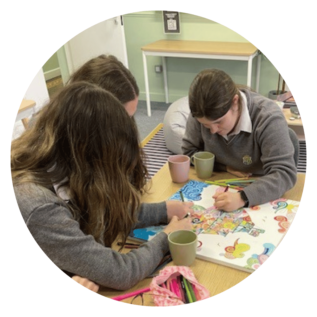 Students participating Wellbeing Hub enrichment activities