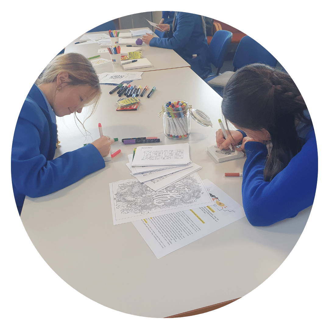 Students participating Wellbeing Hub enrichment activities