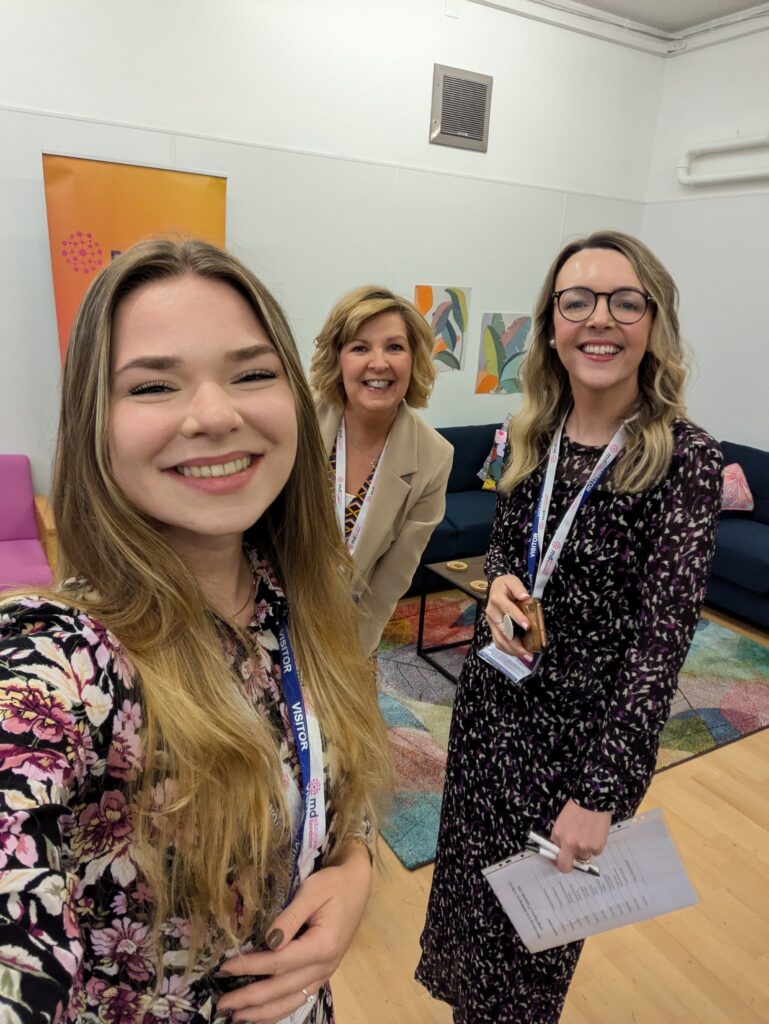 mdeducational foundation team; Marketing Executive, Susanna Neuvonen, Director of Schools and Partnerships, Deirdre Doherty & Senior Administrative Officer, Coleen McLaughlin