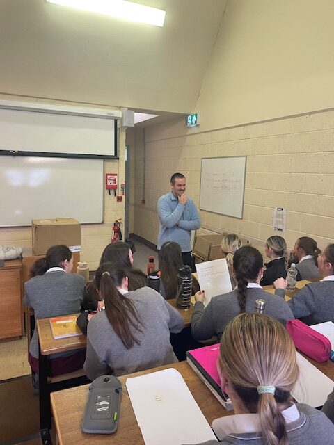 mdeducational foundation Ambassador, James Sweeney, visiting collaborative schools at Mount St Michael Secondary School in Ireland to host a session for students